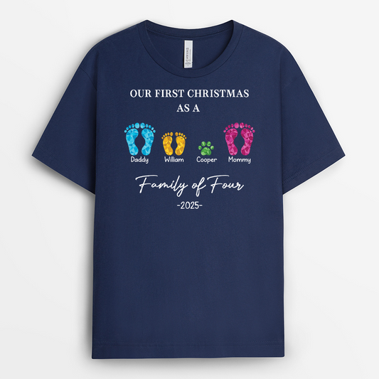 5401AUS2 matching family shirts_ our first christmas as a family of 4 5401A3ZQI