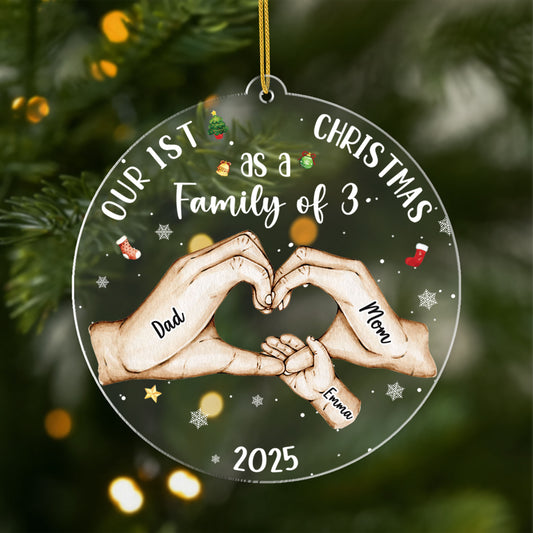 5403OUS1 acrylic first christmas as a family of 3 ornament custom family gifts 5403O