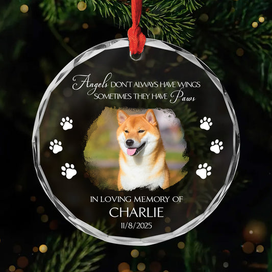 5408OUS1 glass in loving memory photo ornament_ personalized dog memorial gifts 5408OKQCC