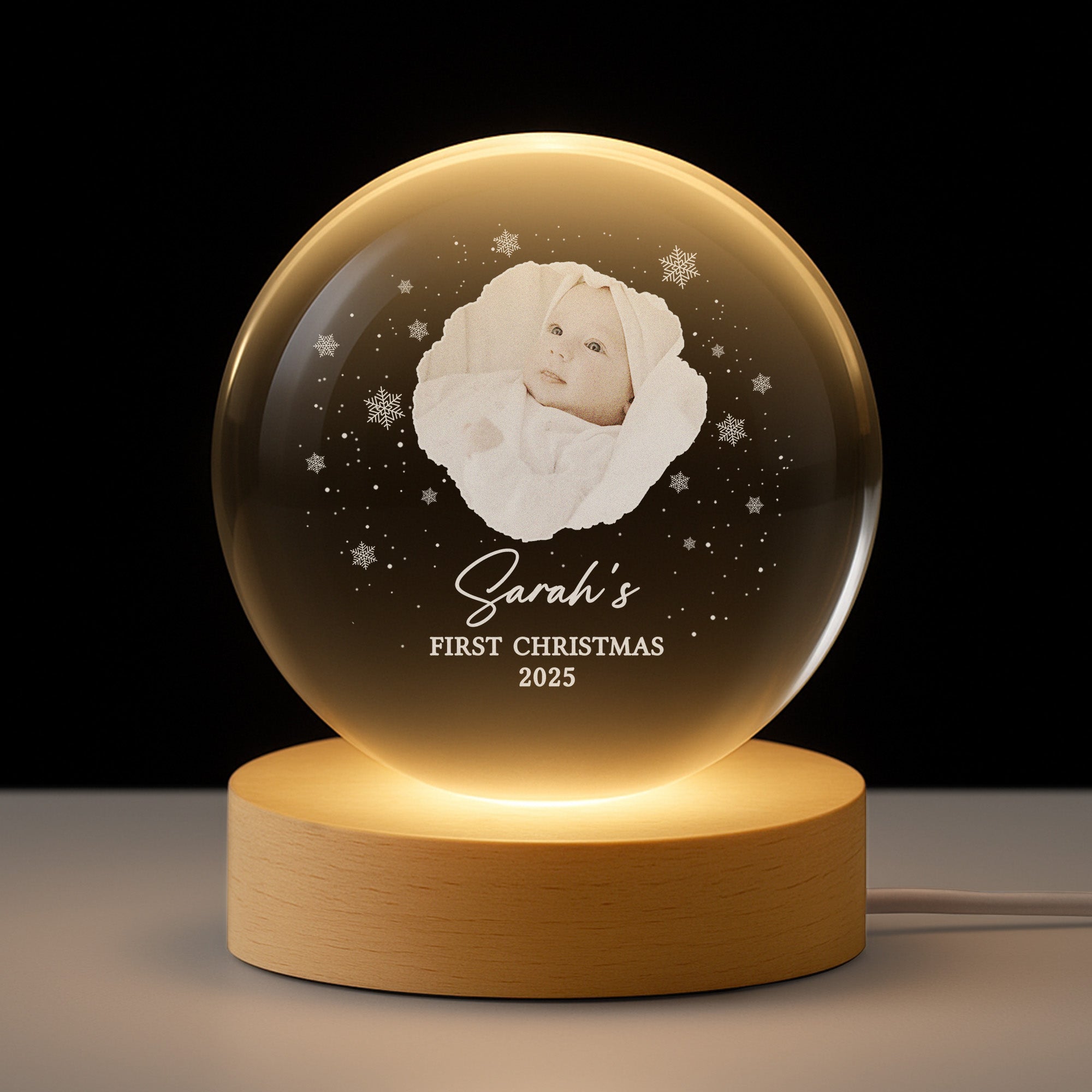 5413LUS1 custom photo crystal ball lamp babys first christmas gifts 5413LKM5K