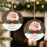 5413OUS2 custom baby first christmas ornament 1 layered wood photo ornaments 5413OKT5K