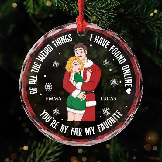 5426OUS1 custom glass xmas ornaments funny christmas gifts for couples 5426OKLZG