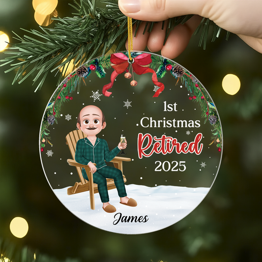 5429OUS2 custom retirement gifts acrylic first christmas retired ornament 5429OKT0A