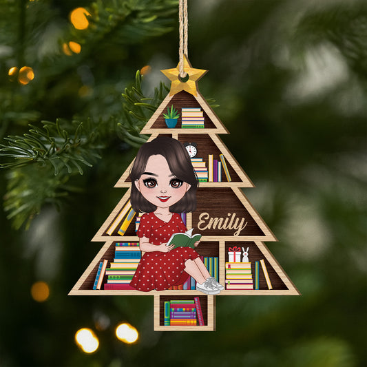 5442OUS1 custom xmas gifts for book lovers 1 layered wooden ornament_s 5442OTTMA