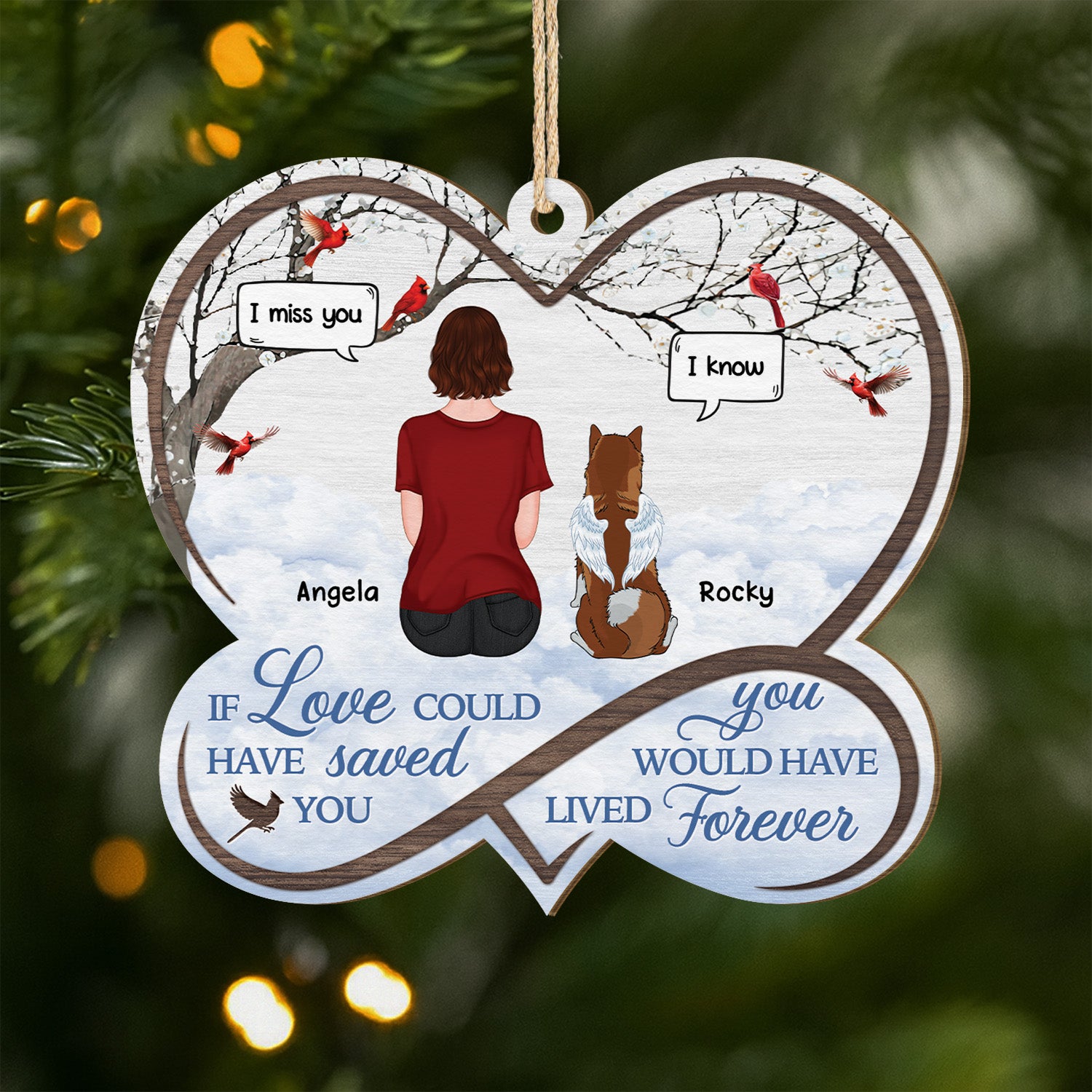 5445OUS1 personalized dog memorial gifts 1 layered wooden ornament_s 5445OKVZC