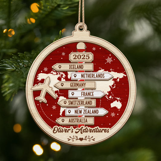 5459OUS1 custom christmas gifts for travelers_ 2 layered wood ornament_s 5459OTTZR