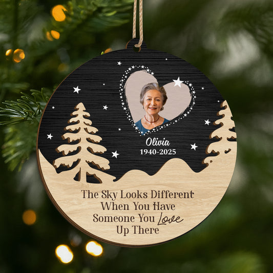5463OUS1 personalized memorial gifts with photo 2 layered wooden ornaments 5463OTQCA