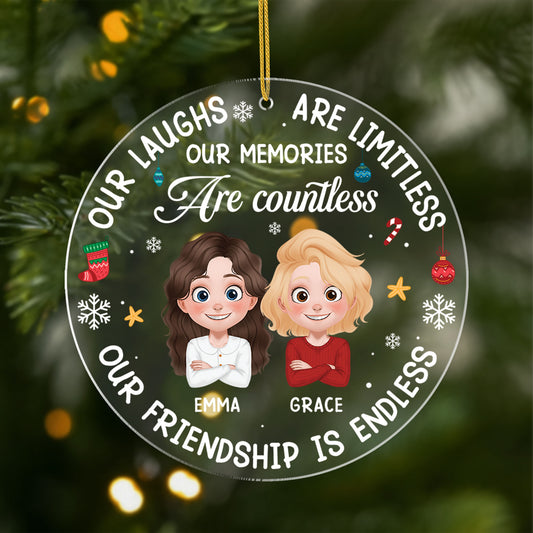 5464OUS1 custom christmas gifts our friendship is endless acrylic ornament 5464OKV0F