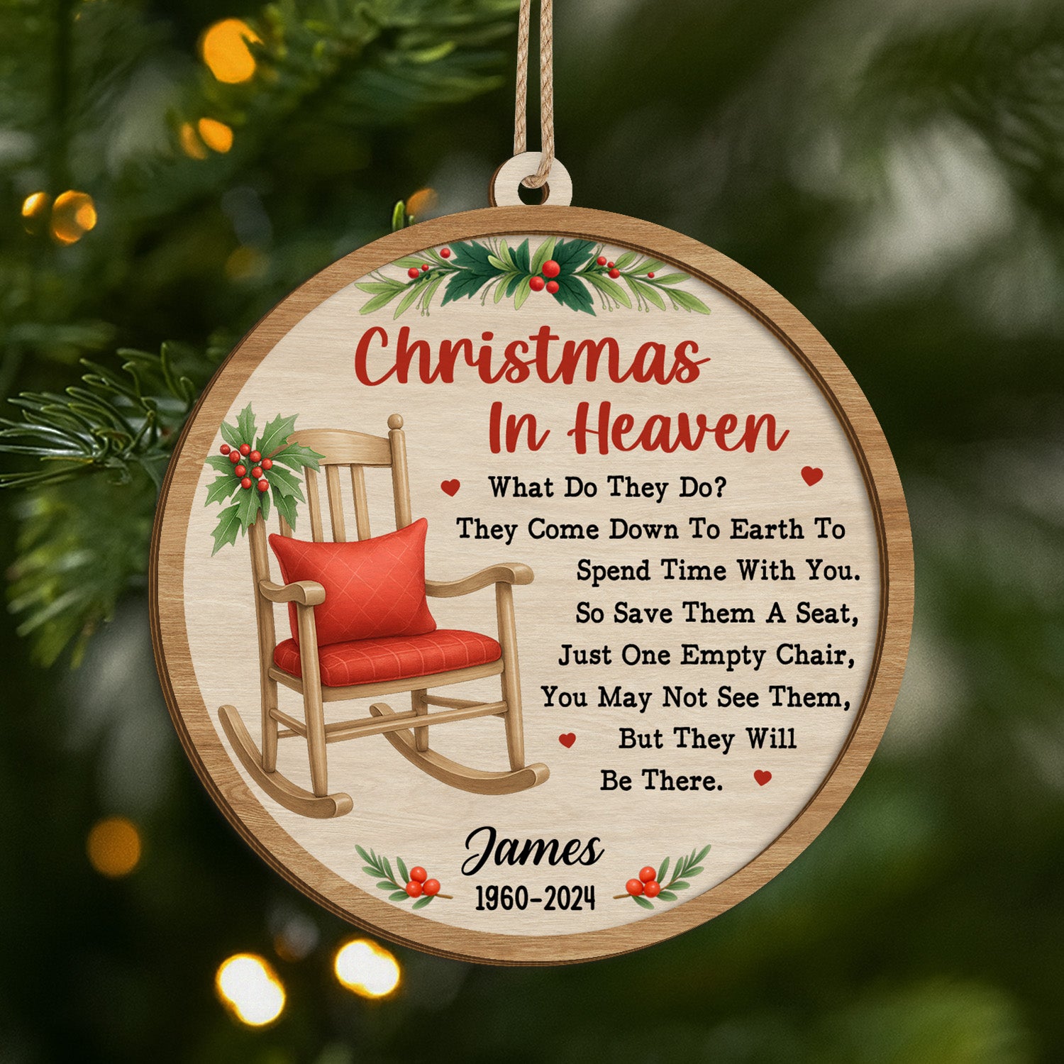 5469OUS1 custom 2 layered wood ornament_ christmas in heaven ornament 5469OTHMA