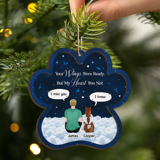 5471OUS2 personalized cat memorial gifts 2 layered wood ornaments 5471O3YMD