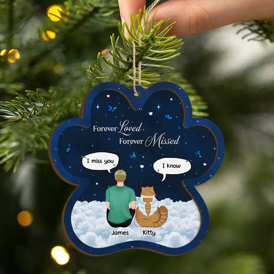 5471OUS2 personalized dog memorial gifts 2 layered wood ornaments 5471O3YMC