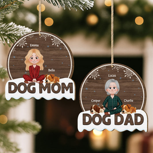 5483OUS2 custom gifts for dog lovers 1 layered wooden xmas ornament_s 5483OKHAC