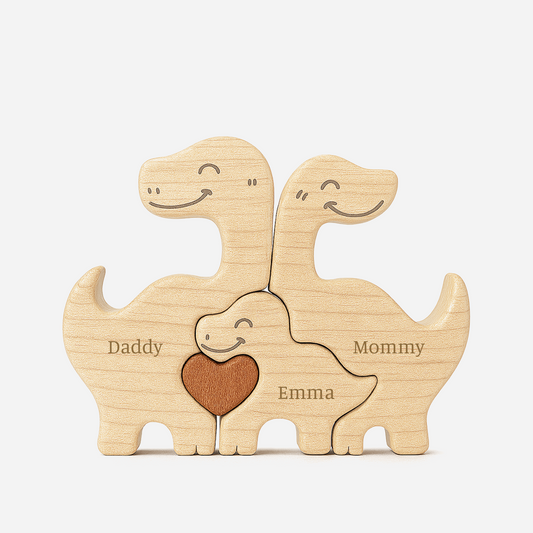 5487QUS1 personalized family gifts dinosaur family wooden puzzles 5487Q