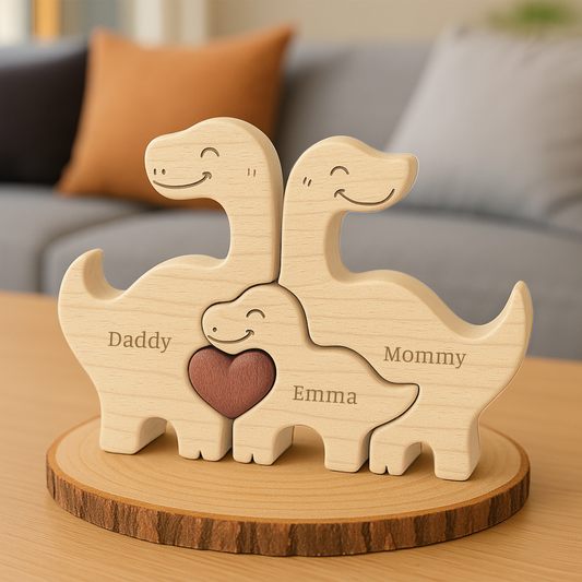 5487QUS2 personalized family gifts dinosaur family wooden puzzles 5487Q