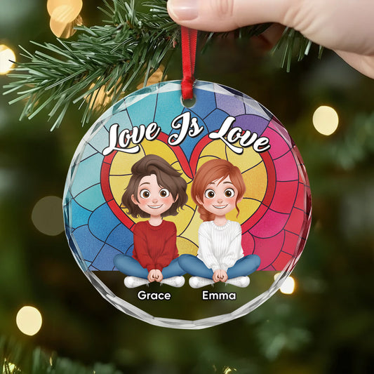 5509OUS2 personalized gifts for couples love is love glass ornament 5509O8ZZG