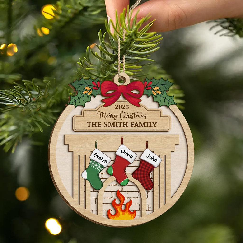 5512OUS2 personalized family christmas gifts 2 layered wooden ornaments 5512OTQAI