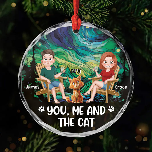5517OUS1 personalized gifts for couples you me and the cat glass ornaments 5517O8VQD