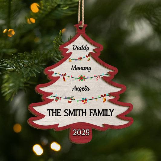 5527OUS1 personalized family gifts 2 layered wood christmas tree ornament 5527O3TNI