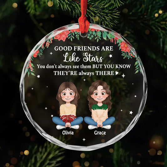 5528OUS1 custom glass xmas ornament_s good friends are like stars gifts 5528O3TNF