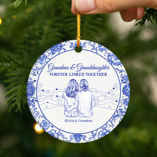 5551OUS2 custom mom gifts forever linked together_ ceramic ornaments 5551O5Z5A