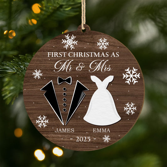 5565OUS1 custom 1 layered wood ornament first christmas married ornament 5565O6QAG