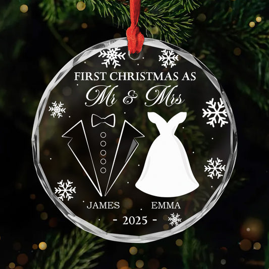 5565OUS1 personalized couple gifts glass first christmas married ornament 5565O6QAG