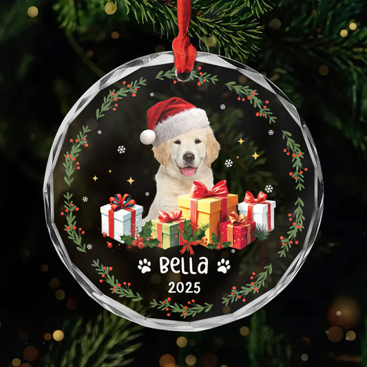 5571OUS1 custom glass photo ornaments christmas gifts for a dog lover 5571OKVAC