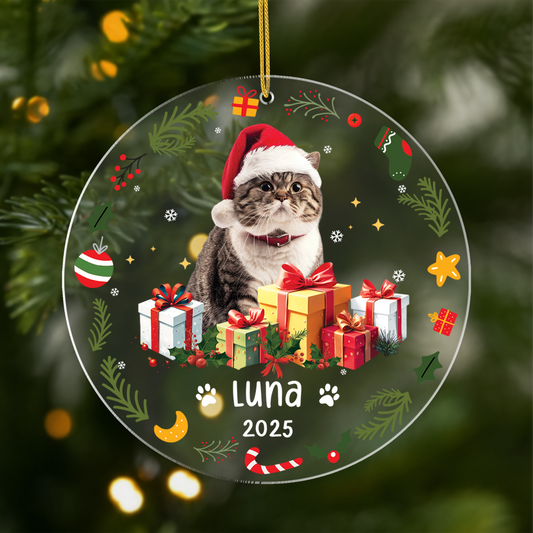 5571OUS1 personalized acrylic christmas ornaments cat photo ornament 5571OKZ5D