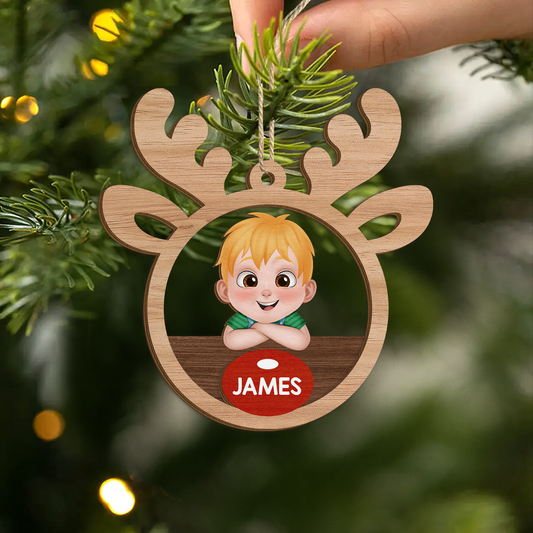 5593OUS2 personalized gifts for kids 2 layered wooden ornaments 5593OKKZK