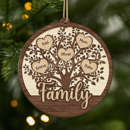 5597OUS1 personalized family tree gifts 2 layered wooden ornaments 5597OKQZI