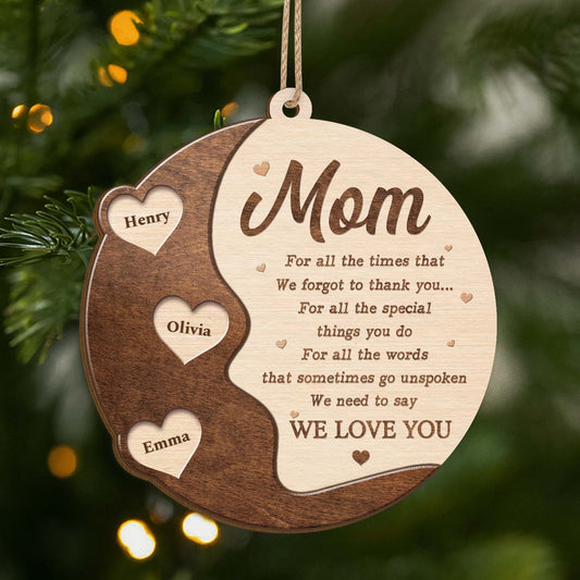 5598OUS1 custom 2 layered wooden ornament gifts for mom sentimental 5598O5QTA