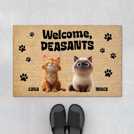 5610DUS1 personalized gifts _for cat lovers welcome peasants door mat 5610DTVAD
