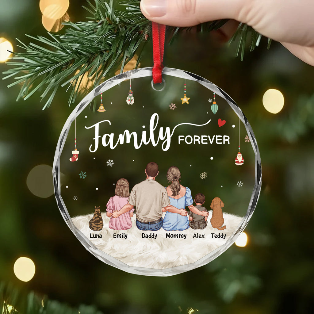 5611OUS2 custom gifts for family with pets glass christmas ornaments 5611O8TNI