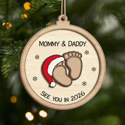 5612OUS1 custom 2 layered wood ornament christmas gift expectant parents_ 5612OKVCA