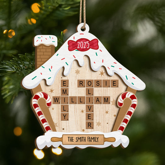 5625OUS1 personalized crossword gifts for family 2 layered wood ornament_ 5625OKTQI