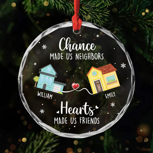 5628OUS1 custom xmas gifts glass chance made us neighbors ornament_ 5628O8VQF