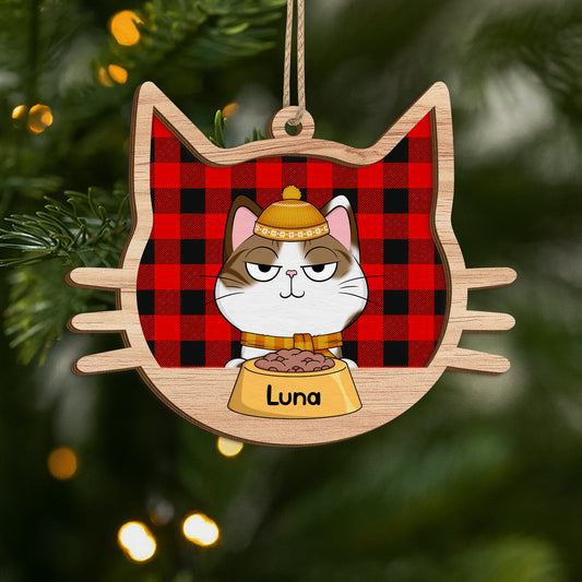 5629OUS1 personalized cat gifts for humans 2 layered wood xmas ornaments 5629O8UZD