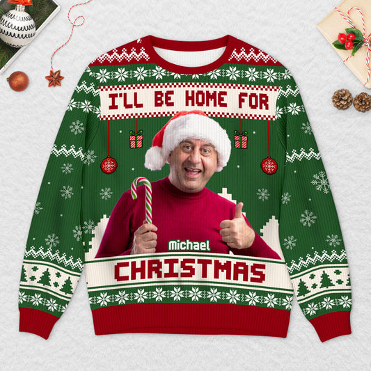 5637WUS2 custom photo ugly christmas sweater ill be home for christmas_ 5637W8VTB_0ab44058 1a28 4a47 8874 59a1e2dab82e