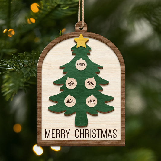 5654OUS1 personalized family xmas gifts 2 layered wooden ornament_ 5654OKMZI