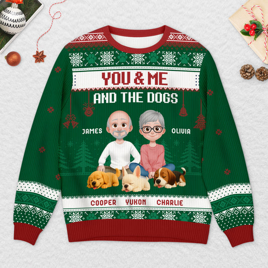 5658WUS2 custom gifts for couples matching dog ugly christmas sweaters 5658W3QMC