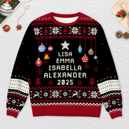 5662WUS2 personalized family gifts ugly christmas sweater with names 5662WKQQI