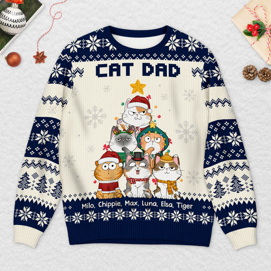 5664WUS2 personalized cat gifts for humans cat mom ugly christmas sweater 5664W6VTD