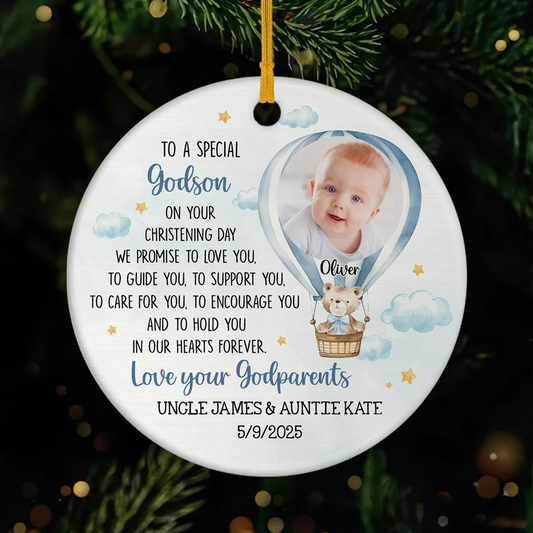 5670OUS1 custom godchild christening gift ceramic baptism christmas ornament 5670O6HAK