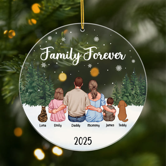 5671OUS1 custom gifts for family with pet mery christmas acrylic ornament 5671O6TZI