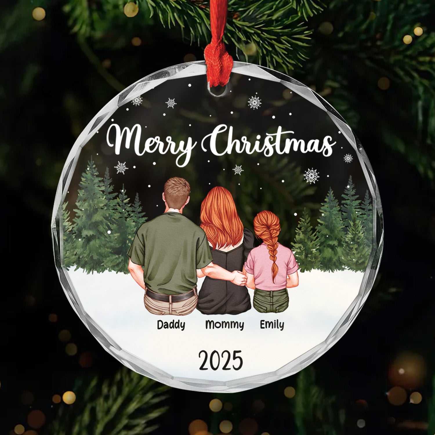 5671OUS1 custom gifts for family with pet mery christmas glass ornament 5671O6TZI