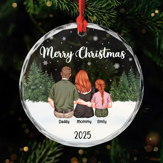 5671OUS1 custom gifts for family with pet mery christmas glass ornament 5671O6TZI