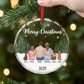 5671OUS2 custom gifts for family with pet mery christmas glass ornament 5671O6TZI