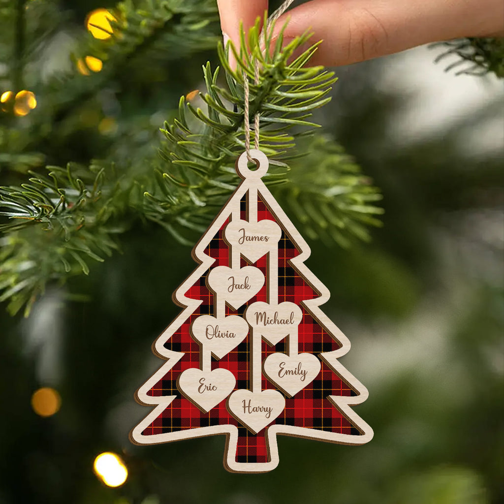 5672OUS2 custom 2 layered wood ornament with names family christmas gifts 5672O6ZCI