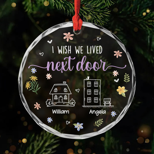 5677OUS1 custom christmas gifts for friends i wish we lived closer glass ornament 5677O3LQF