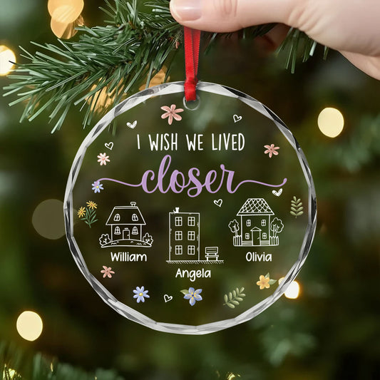 5677OUS2 custom christmas gifts for friends i wish we lived closer glass ornament 5677O3LQF
